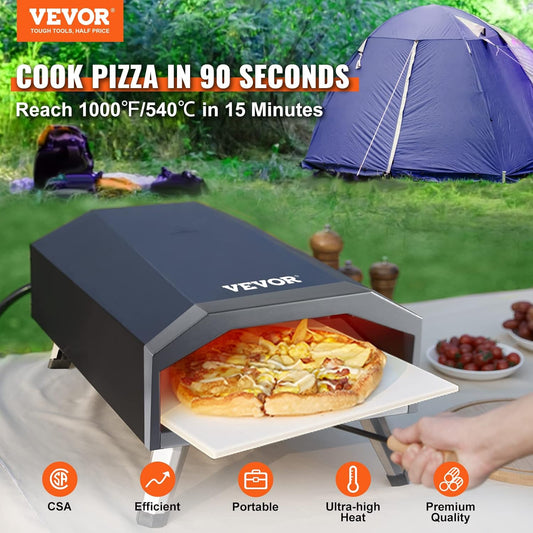 VEVOR Gas Pizza Oven, 13 - inch Outdoor Pizza Oven with Cordierite Pizza Stone